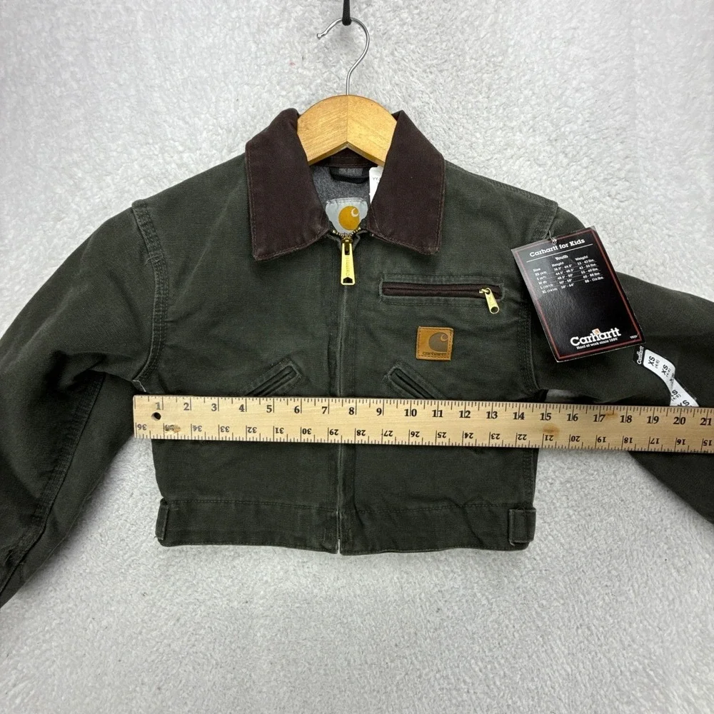Carhartt Detroit Jacket Fleece Lined Youth XS (4/5) YYJ97 MOS Moss Green NWT NOS